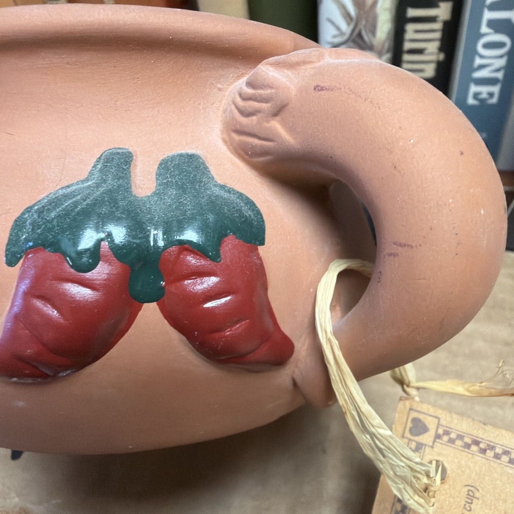 Chili Green Pottery Salsa Terra Cotta Clay 6" Bowl - Picture 3 of 6